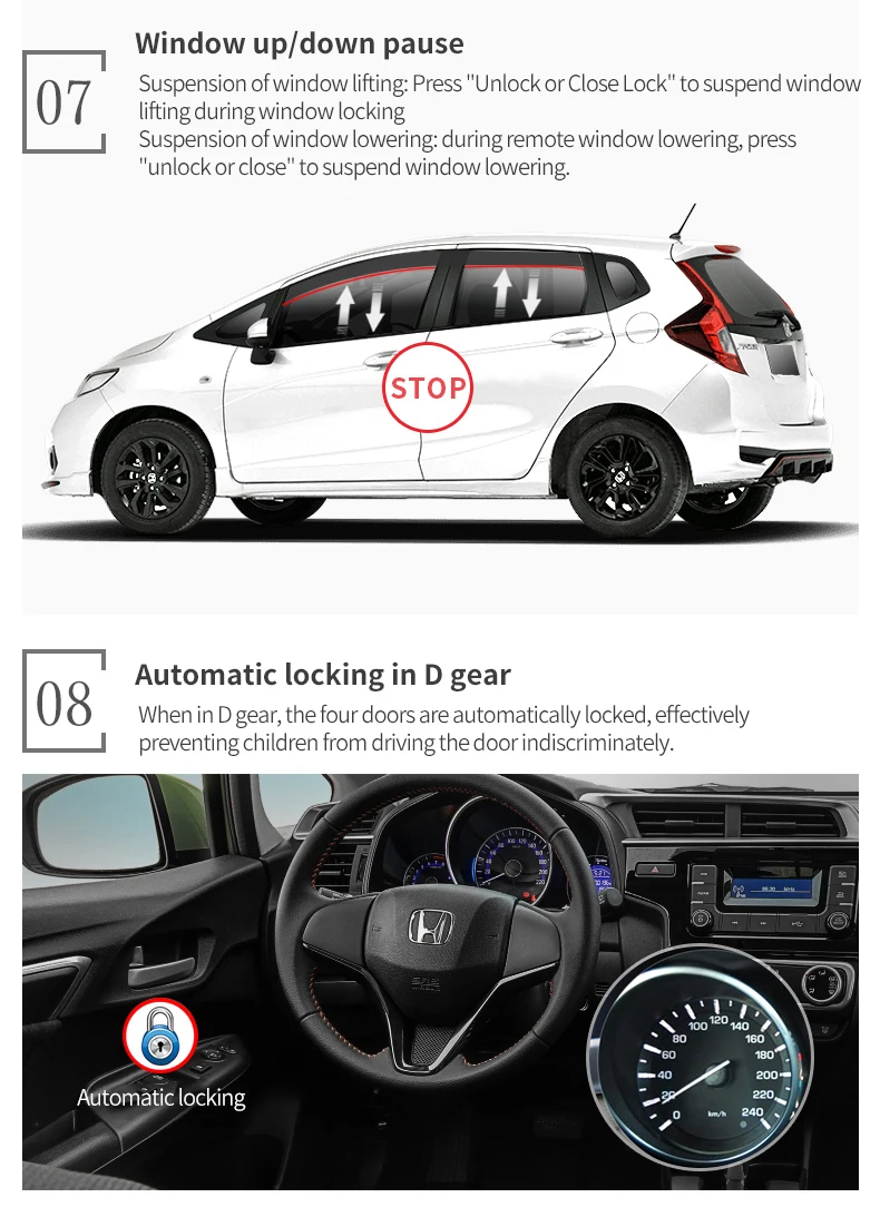 Для Honda Jazz/Fit Window Closer Lift Авто свернуть 4 двери окно закрыть заднего вида складной closeing