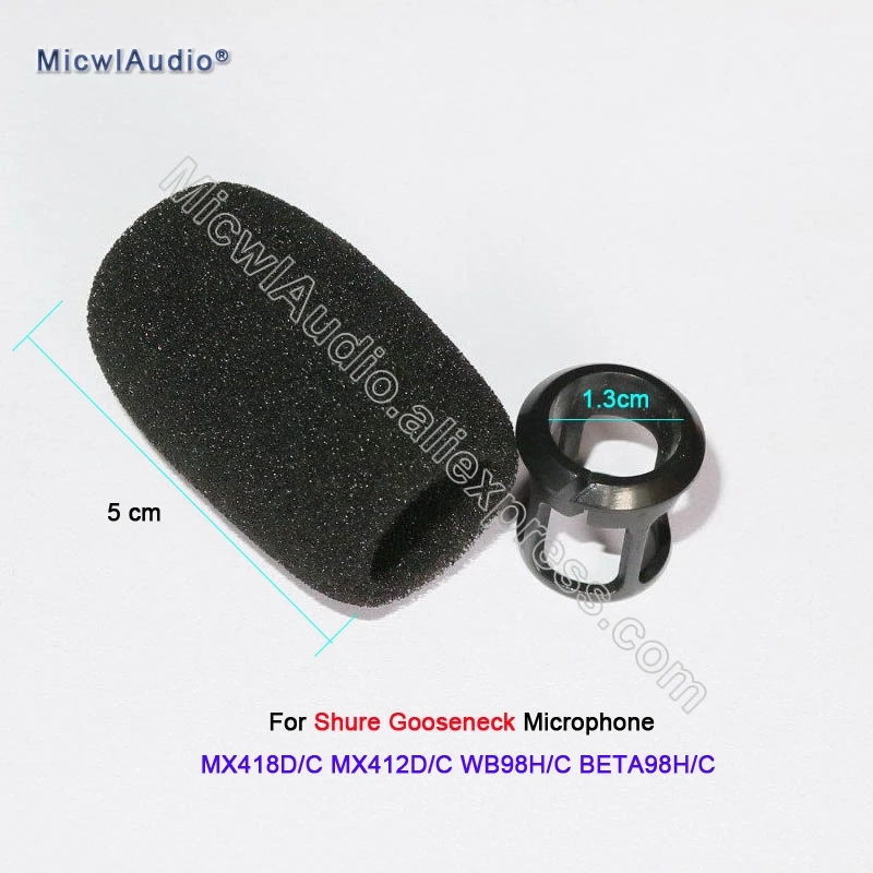 2 X Черный спонж кнопки-формы подходят ветровые стекла для Shure MX418D/C MX412D/C WB98H/C BETA98H/C инструментальный микрофон с гибким штативом