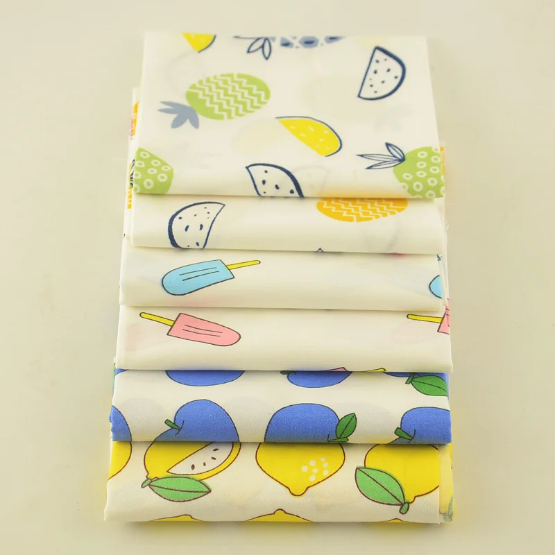 Booksew фрукты тема хлопок саржа ткань 6 шт./лот 40x50 см лоскутное Tecido DIY швейный