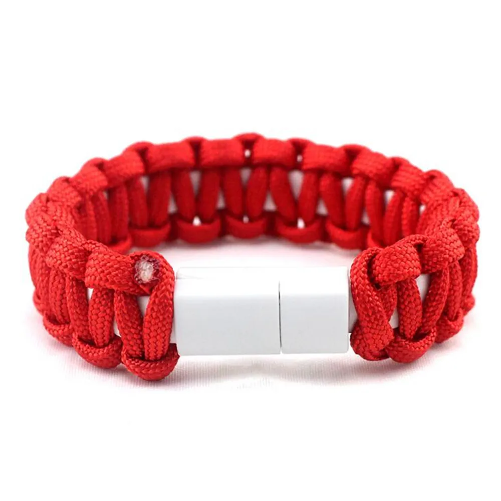 Red USB кабель Браслет зарядный кабель-трос для синхронизации данных для iPhone X 5 5S 6 6 S 7 8 Plus samsung Galaxy S6 S7Edge J5 A3 для Xiaomi Redmi - Тип штекера: Red