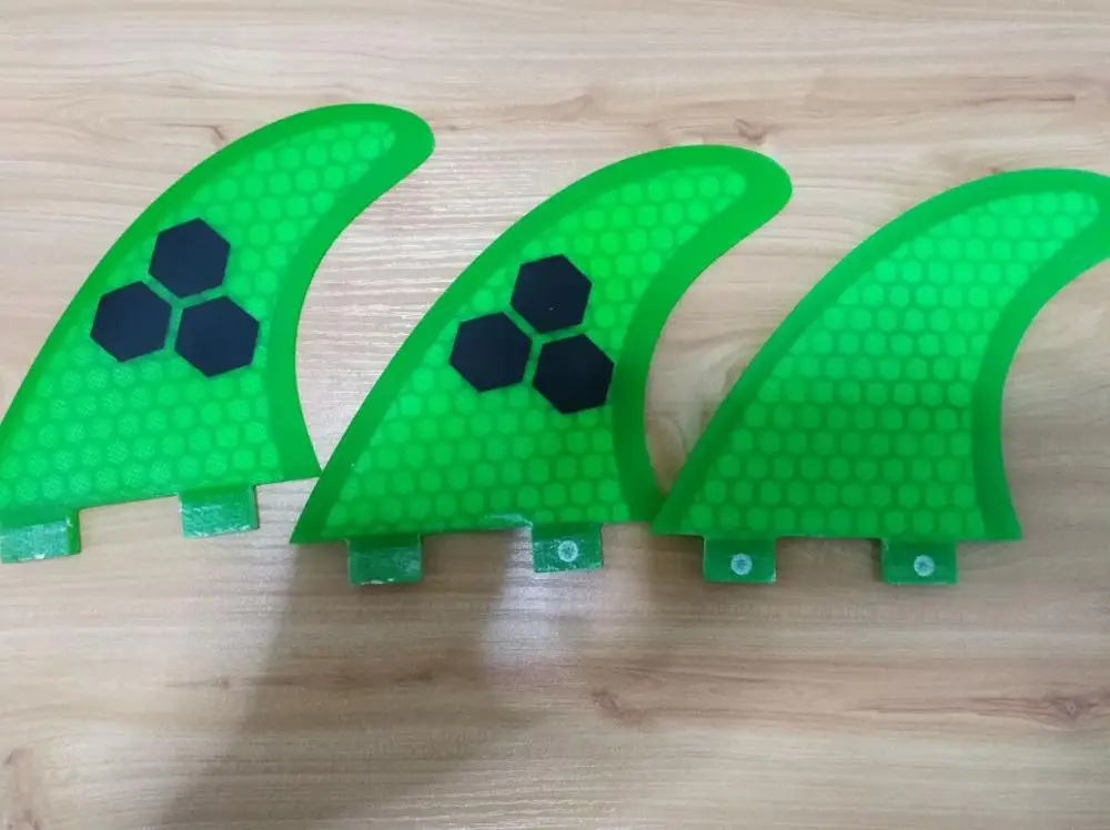 Зеленый FCS G5 Fin Surf стекловолокно фасетчатый Киль Quilhas tri/Набор Средний размер выпрямитель для серфинга FCS плавники для доски для серфинга 3 шт./компл - Цвет: Зеленый