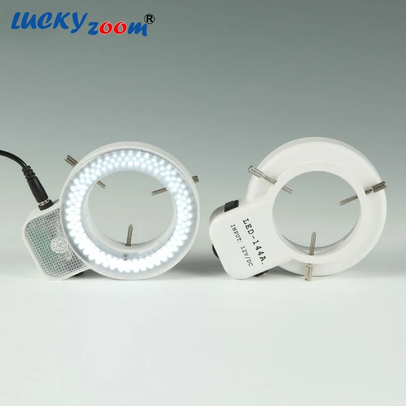Lucky Zoom Brand 3.5X-90X STL8 single boom guide stand Stereo Zoom trinocular Microscope 14MP Camera 144pcs LED Ring Light