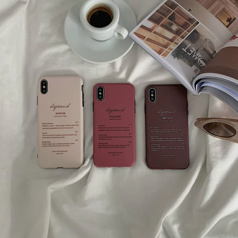 POBLU брендовые Ретро чехлы для iphone XR XS Max Модные Простые IMD TPU мягкие задней панели