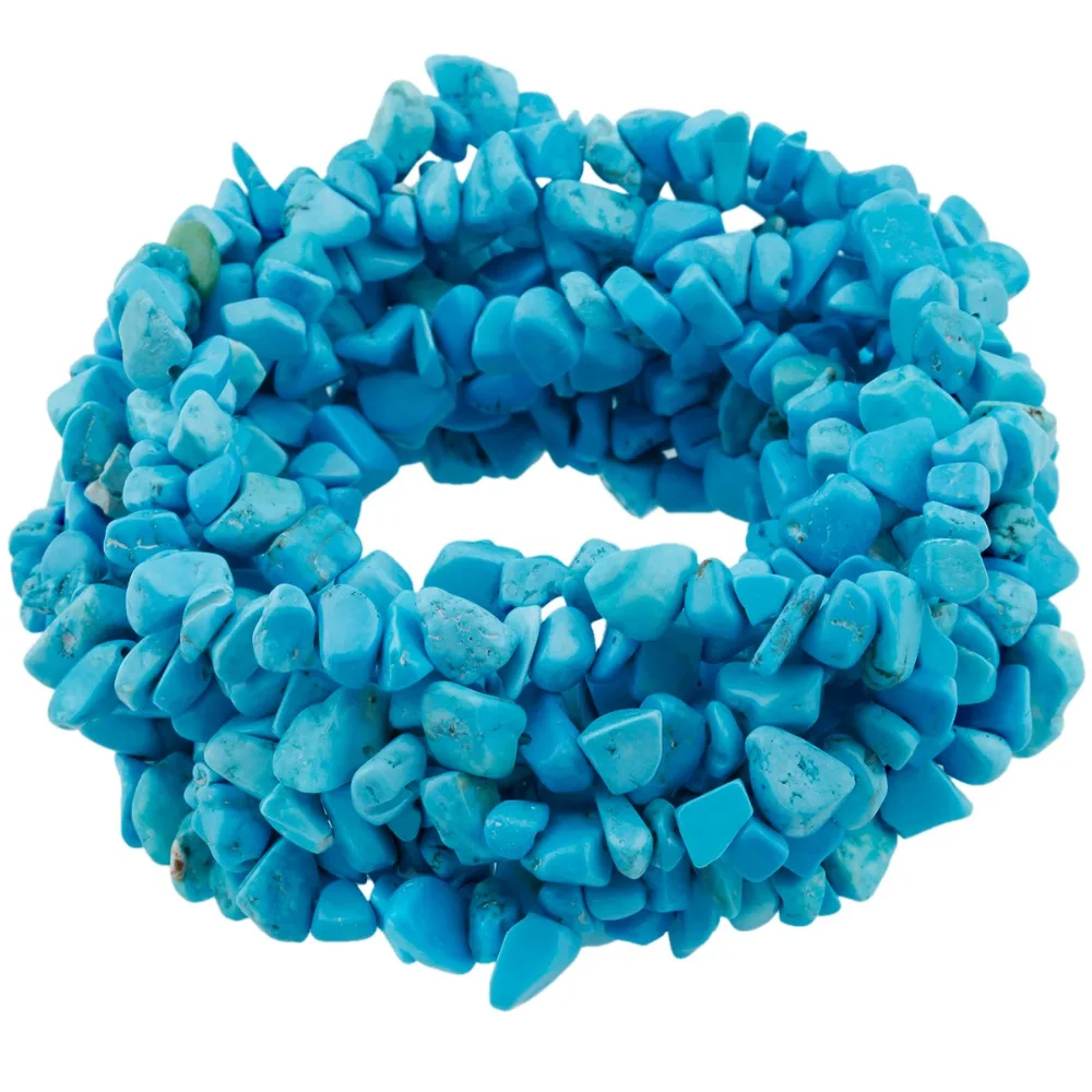 TUMBEELLUWA синий Howlite каменная крошка неровной формы просверленные бусины для