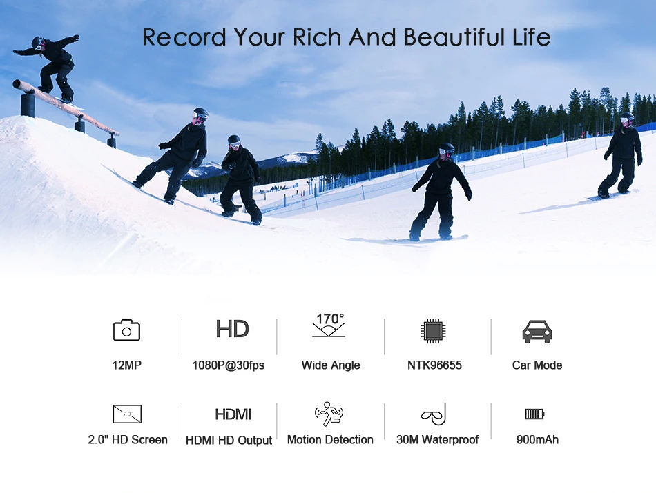 SJCAM SJ4000 AIR SJ4000 WiFi 2 ''экран наружная видео камера 4K Full HD 30M Водонепроницаемая Спортивная Экшн камера автомобильный мини DVR