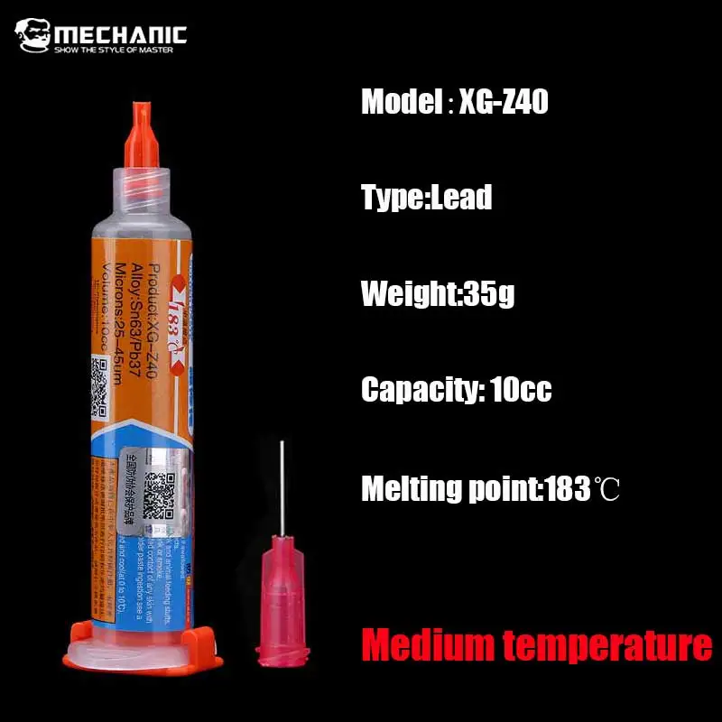 XG40-35g Механик XG-Z40 олово для пайки паста Sn63/Pb37 25-45um флюс паяльной пасты 183 градусов температура плавления для мобильного телефона инструменты для ремонта - Цвет: XG40-35g