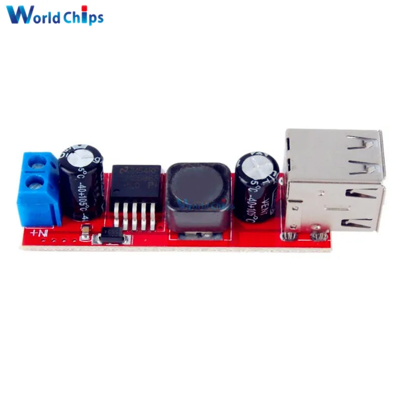 Diymore LM2596 DC 6 в-40 в до 5 В 3 А двойной USB-модуль для зарядки понижающий преобразователь