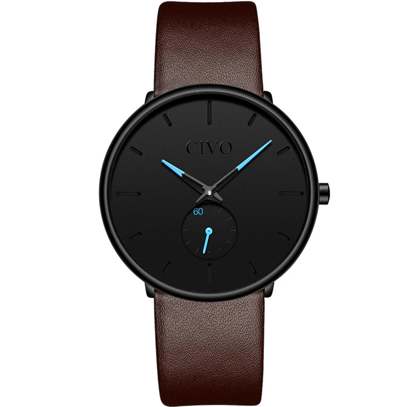 Мужские наручные часы CIVO брендовые водонепроницаемые спортивные кварцевые с