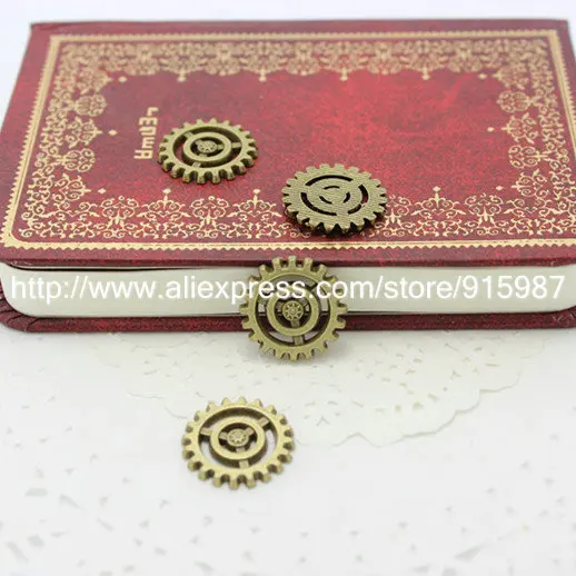 

Sweet Bell Wholesale 50pcs/lot 18mm Antique Bronze Color Charm Antique Alloy Thick Gear Charm Gear Jewelry Pendant