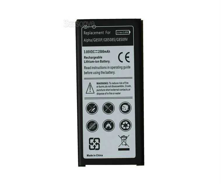 2500 мА/ч EB BG850BBC / BG850BB Замена литий ионная аккумуляторная батарея для Samsung Galaxy Alpha G850