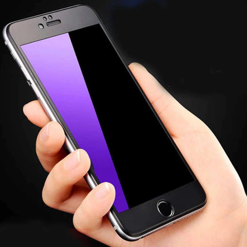 Закаленное стекло для iphone 6 6s полноэкранное 3D покрытие анти Фиолетовое защитное