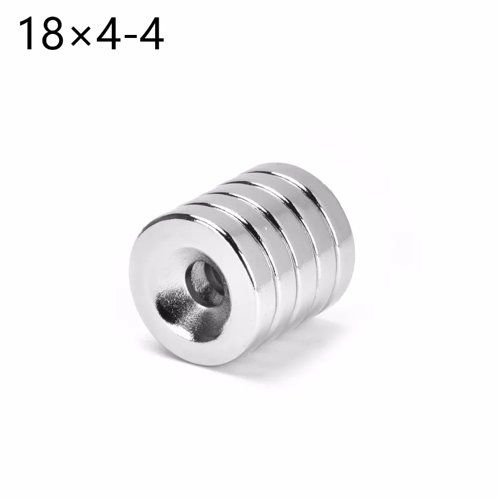 85 штук 18x4 супер сильные Круглые неодимовые кольцо с потайной головкой магниты 18 мм х 4 мм отверстие: 4 мм редкоземельный магнит N50 Неодимовый Магнит 18*4-4 мм