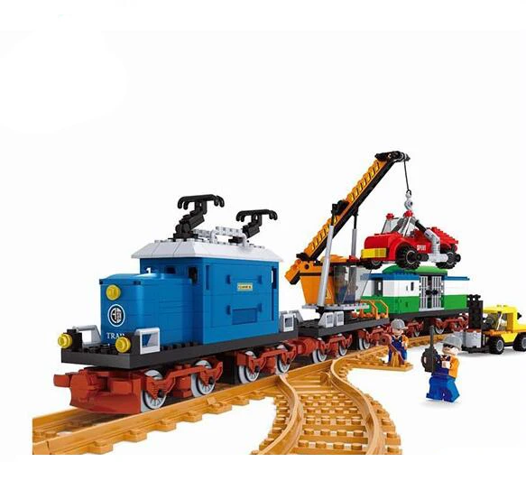 Ausini Модель Строительство комплекты Совместимость с lego city поезд 704 3D блоки модель
