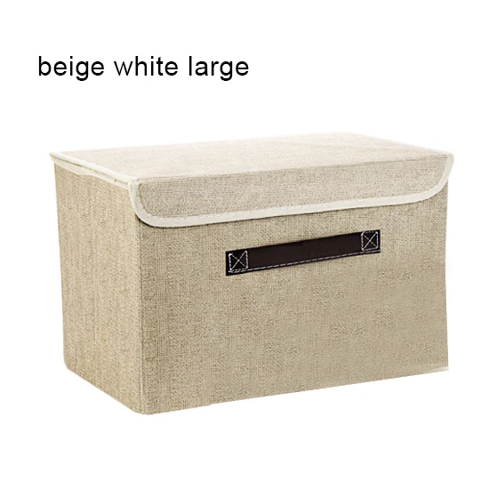 beige-w-L Коробка для хранения одежды с крышкой одежда носки игрушки закуски разное Oraganier Косметика Домашняя одежда коробка для хранения ящики/Органайзер - Цвет: beige-w-L