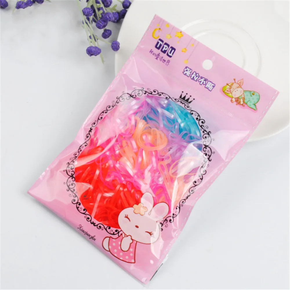 

200pcs Colorful Children Elastic Hair Rope Girls Hair Holders Tie Rubber Bands Women Hair Accessories Dropshipping