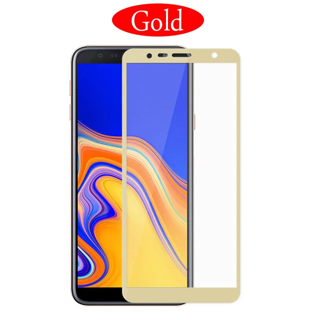 Защитная пленка для samsung galaxy J4 плюс Защитная пленка с полным покрытием экрана протектор для процессором обработки изображений galax J6 плюс SM-J610FN 6,0 дюймов защитная пленка из закаленного стекла - Цвет: gold