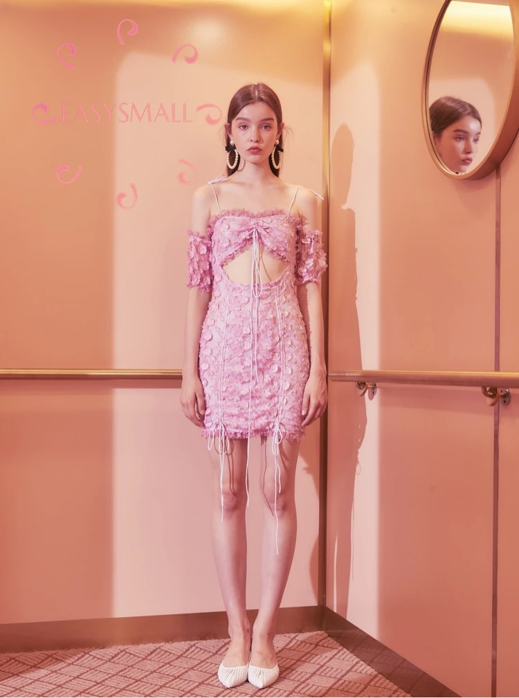 EASYSMALL For love lemons женское платье модное сексуальное с открытой спиной высококачественное фиолетовое Цветочное платье с вышивкой вечерние платья с высокой талией