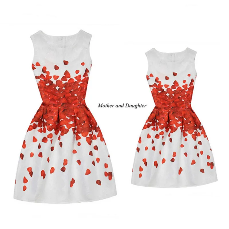 New Fashion Butterfly Print Mother Daughter Clothes Family Look Dresses Matching Outfits Kids | Мать и ребенок