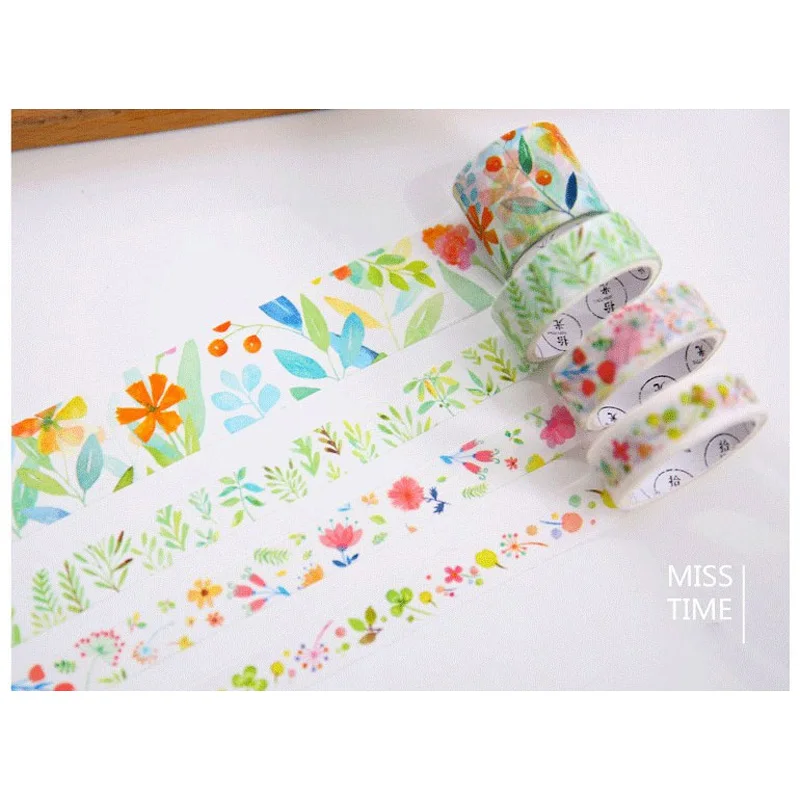 Мисс Время Весенние Цветы Серии Лента 4 Рулона/Мешок Декоративная Клейкая