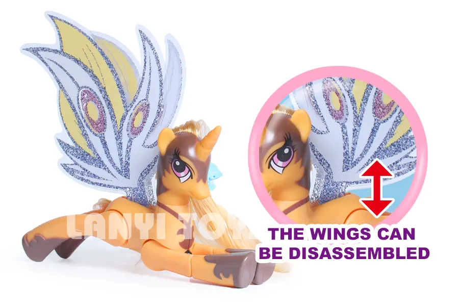 My little horses action figure anime figure toys for children ponies toys lovely Unicorn light and music joint are movable