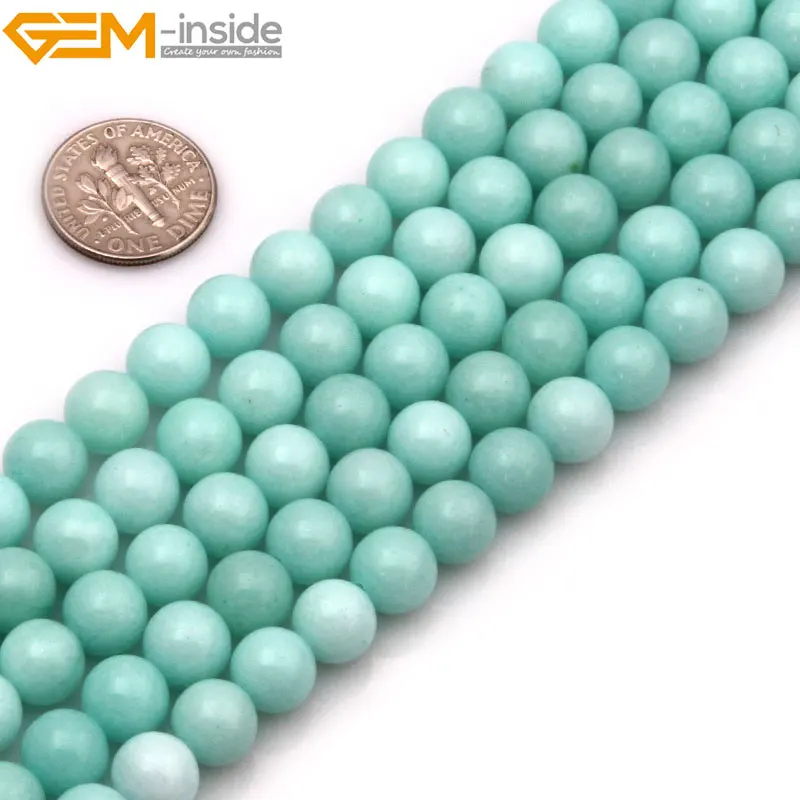 

Gem-inside 4-8mm Natural Stone Beads Round Blue Jades Beads For Jewelry Making Beads Necklace 15inch DIY Beads Bracelet