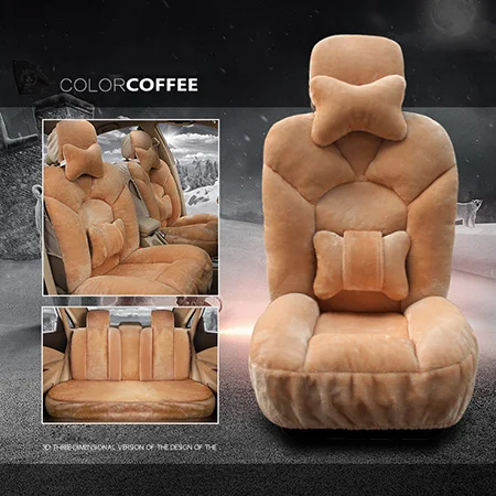 Coffee Автомобильные плюшевые чехлы для сидений автомобиля для Toyota Corolla Camry Rav4 Auris Prius Yalis Avensis SUV автомобильные аксессуары - Название цвета: Coffee