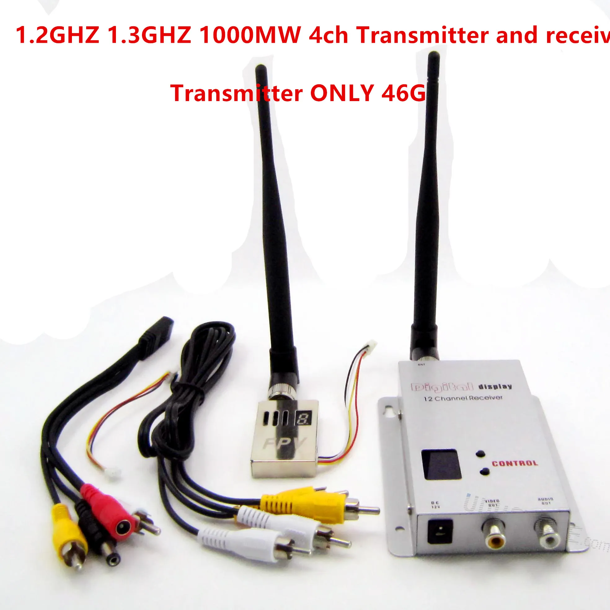 Беспроводной передатчик TX только 44g FPV 1 2G 3G 1000mW 4Ch 12 канальный приемник