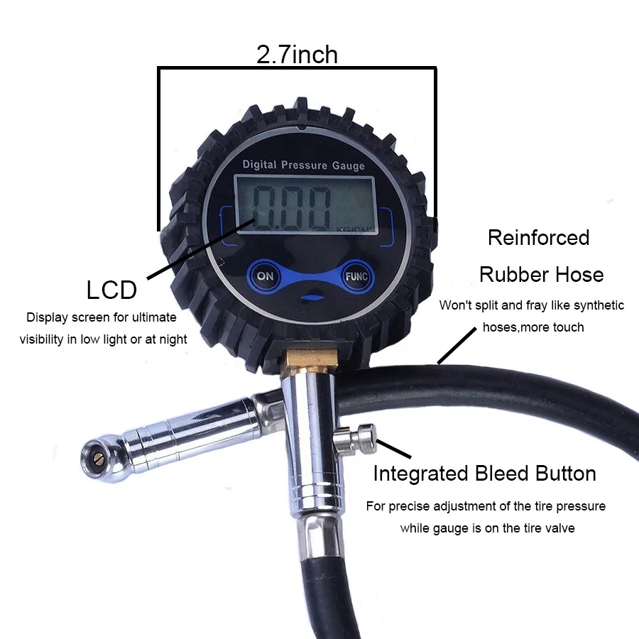 Высокоточный Автомобильный манометр для шин тестер велосипеда цифровая таблица