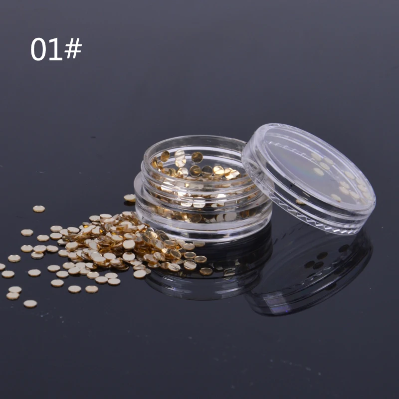 1 коробка 2 мм однотонные Блестки для ногтей блестящие пайетки голограмма