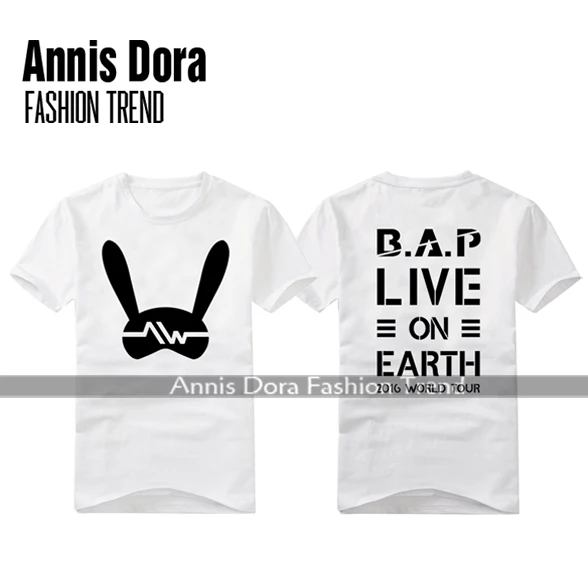 Футболка с коротким рукавом KPOP b. A.P Best Absolute Perfect Zelo Youngjae Jongup Himchan Yongguk Daehyun live on earth