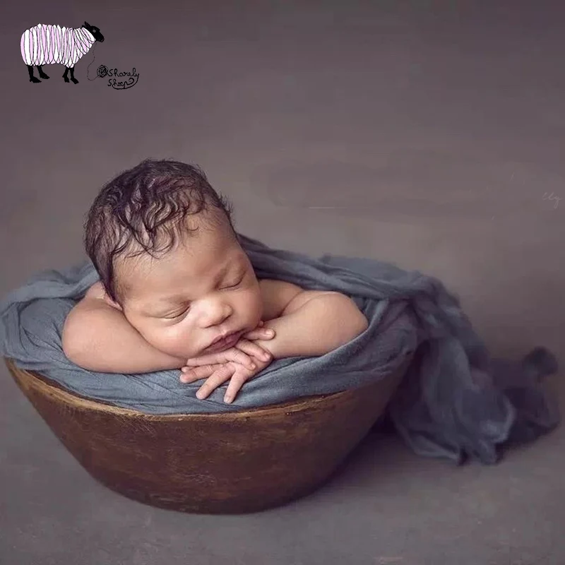 Retro Bowl Basket Newborn Photography Props Baby Photo Shoot Studio Posing Resin Bed fotografia Accessories | Детская одежда и