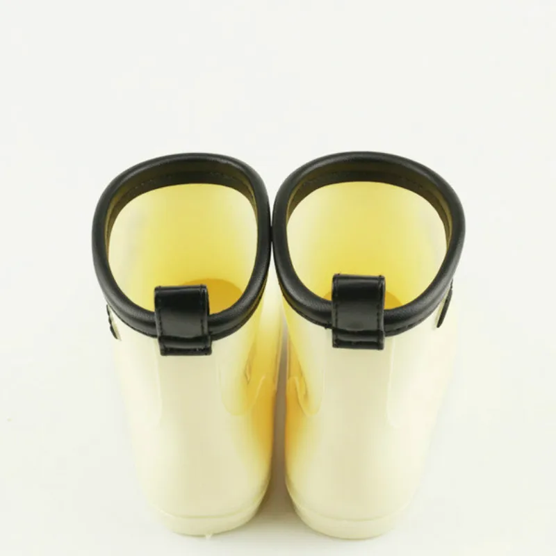 

Kids Rain Boots Pure Color Print Umbrella Designer Waterproof Rubber Skid-proof Baby Boys Girls Children Slip-on Rainboots