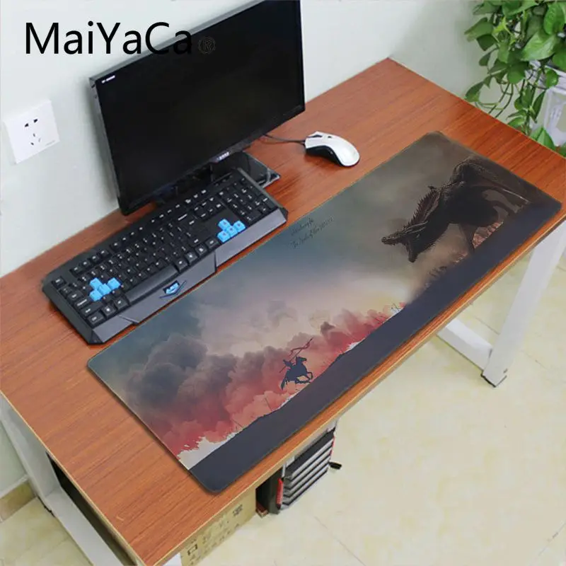 Lock Edge 30X70cm Maiyaca Игра престолов дракон Противоскользящий резиновый игровой коврик для мыши xxl скоростная клавиатура мышь mat30x70cm ноутбук ПК Настольный коврик - Цвет: Lock Edge 30X70cm