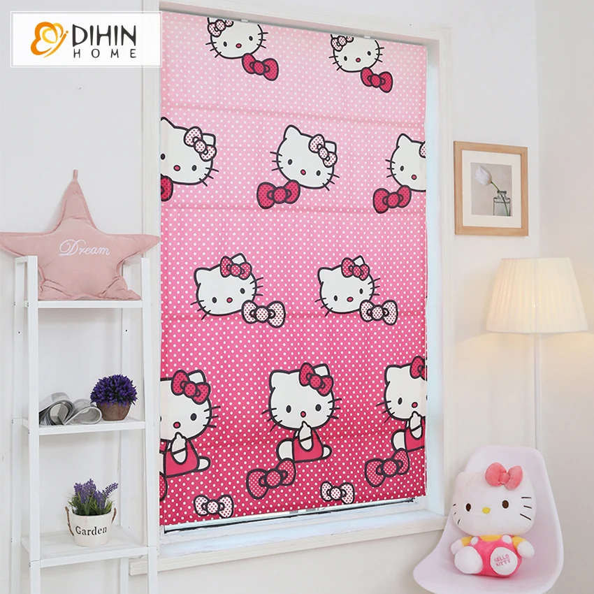 Pink Cartoon Printing Blackout Curtains For Living Room Roman Blinds Customized Size Roller Blind Free Shipping | Дом и сад
