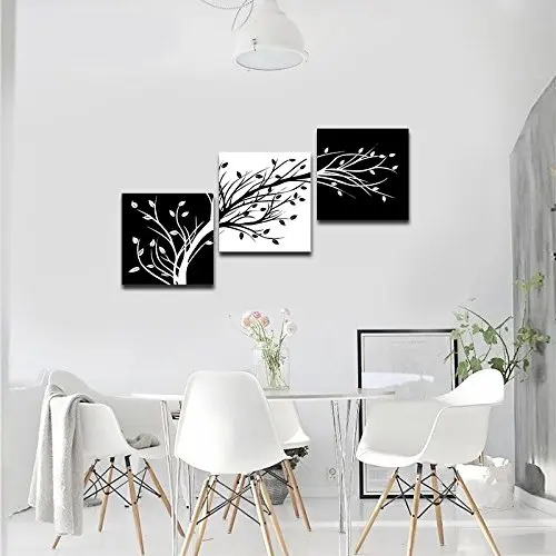 Художественные Листья Современные 3 панели цветы художественное оформление