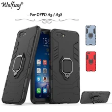 Oppo A3S Case Cover Armor Metal Finger Ring Holder Case Magnetic Case For Oppo A3S Silicone Cover For Oppo A5 A3S Shell Fundas