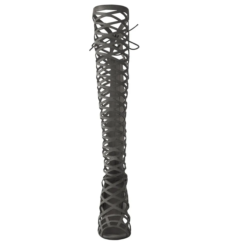 

Fashion Cutouts Women Summer Sandals Boots Sexy Hollow out Open Toe Thin High Heel Shoes Woman Over The Knee Gladiator Sandals