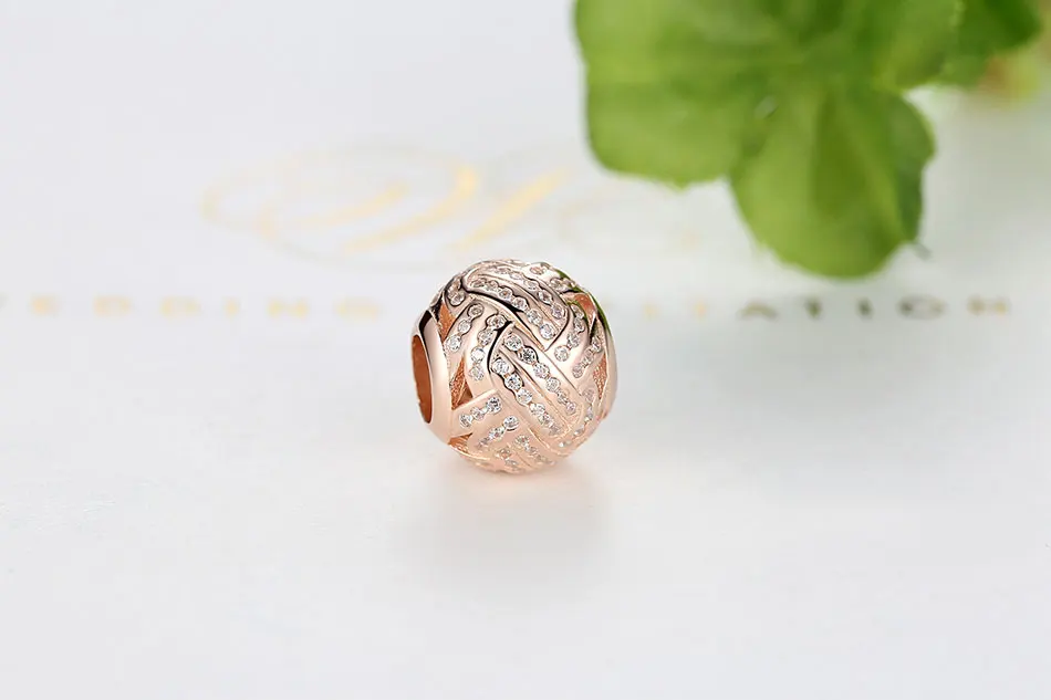 Подлинный 925 пробы Серебряный Шарм fit Pandora Розовое Золото бисера браслеты сердце любимой матери милый кулон с кристаллом DIY ювелирные изделия