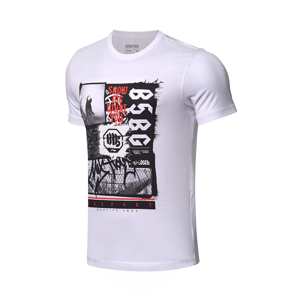 Li Ning Мужская баскетбольная майка BAD FIVE 100% хлопок Стандартная посадка подкладка