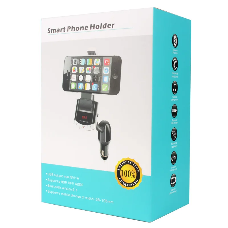YUANMINGSHI Bluetooth автомобильный комплект держатель для телефона Hands free вызов fm
