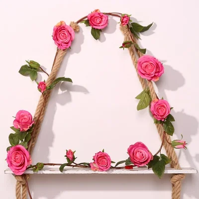rose red Xuanxiaotong 1 шт. 150 см Искусственный цветок розы лоза для дома сад балкон Свадебные украшения arranjos com flores artificiais - Цвет: rose red