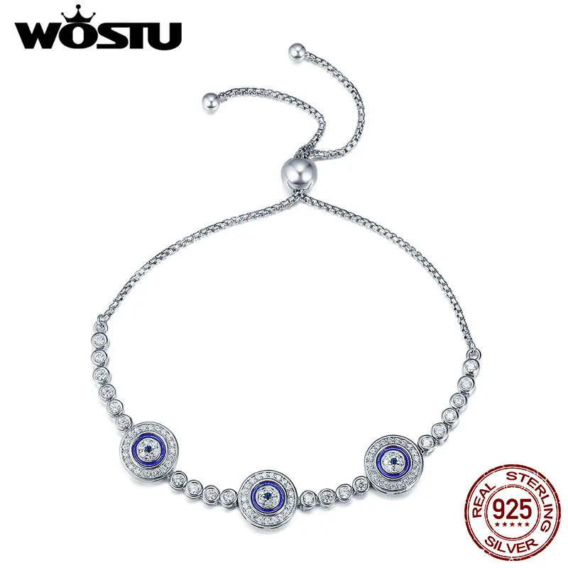 WOSTU топ продаж бренд класса люкс 925 пробы Серебряный Самсары глаз браслет для женщин мужчин ювелирные украшения подарок CQB002
