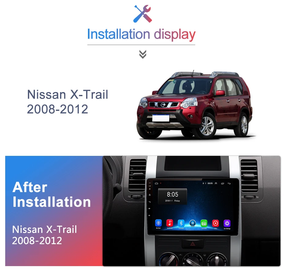 Junsun V1 2G+ 32G Android 8,1 для Nissan x trail t31 2008-2012 Qashqai автомобильный Радио Мультимедиа Видео плеер навигация gps 2 din dvd