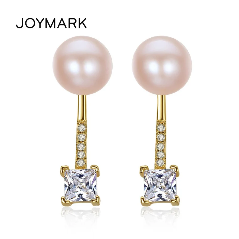 

S925 Sterling Silver Jewelry Two Wearing Methods Natural Pearl Stud Earrings Birthday Gift JPSE017