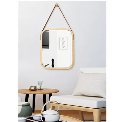 Oblong Mirror Винтажное круглое/квадратное зеркало для макияжа, Настенное подвесное украшение, Ретро стиль, ручная работа, простое настенное украшение, креативное круглое зеркало - Цвет: Oblong Mirror