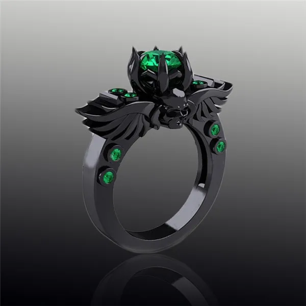 Классические ювелирные изделия принцесса огранка обручальное кольцо Черное