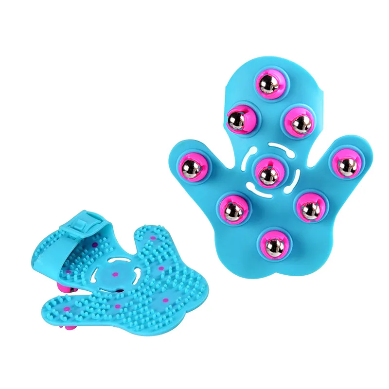 Практичная Удобная перчатка массажная для тела 9 металлических роликовых