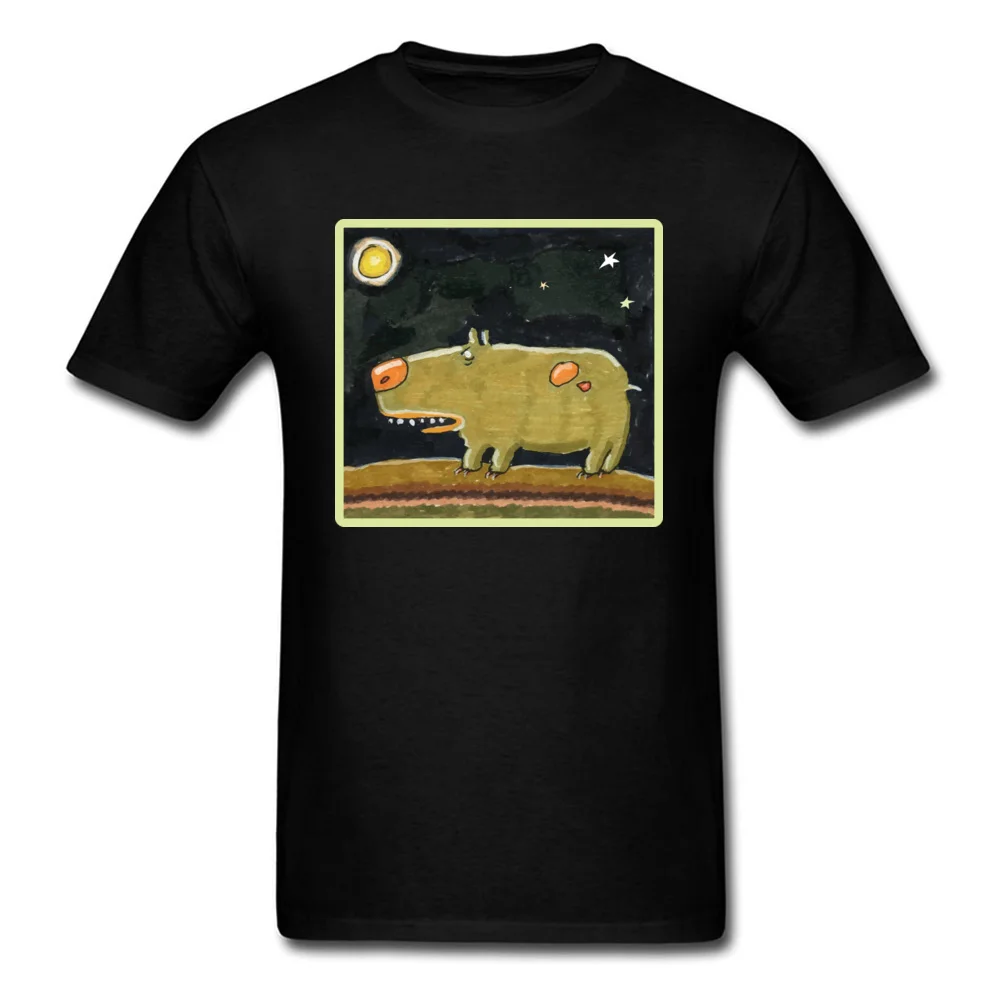 Футболка с забавными собаками и луной 2018 модная круглый воротник подарок