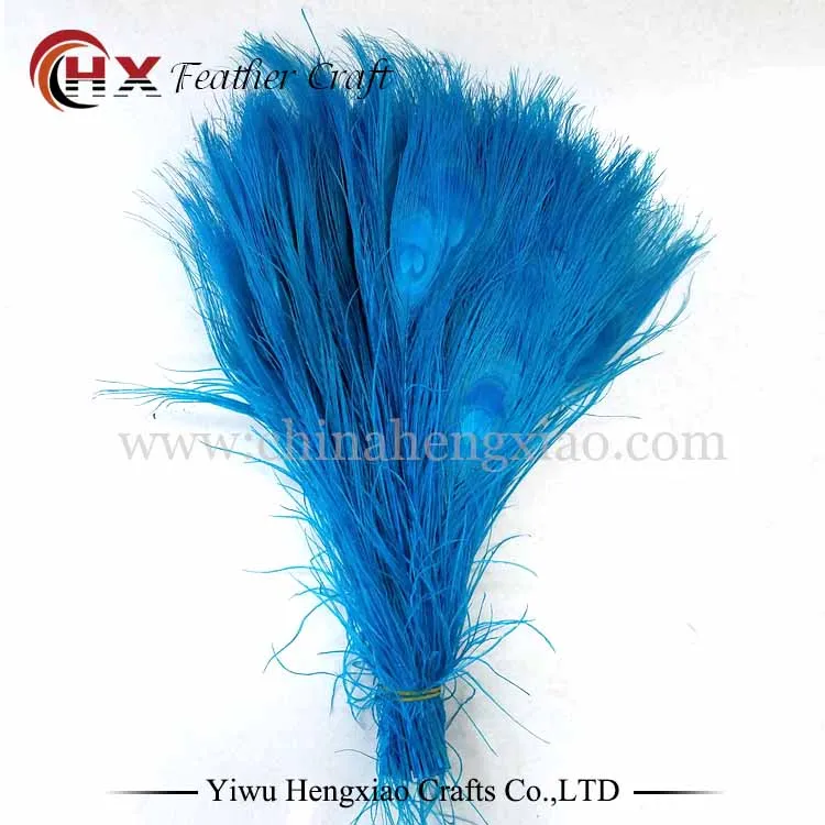 Turquoise Blue Лидер продаж! 50 шт./лот, 25-30 см, цветные, оптом, дешевые, белые, павлиньи перья, глаза для свадебной вечеринки, украшения для дома - Цвет: Turquoise Blue