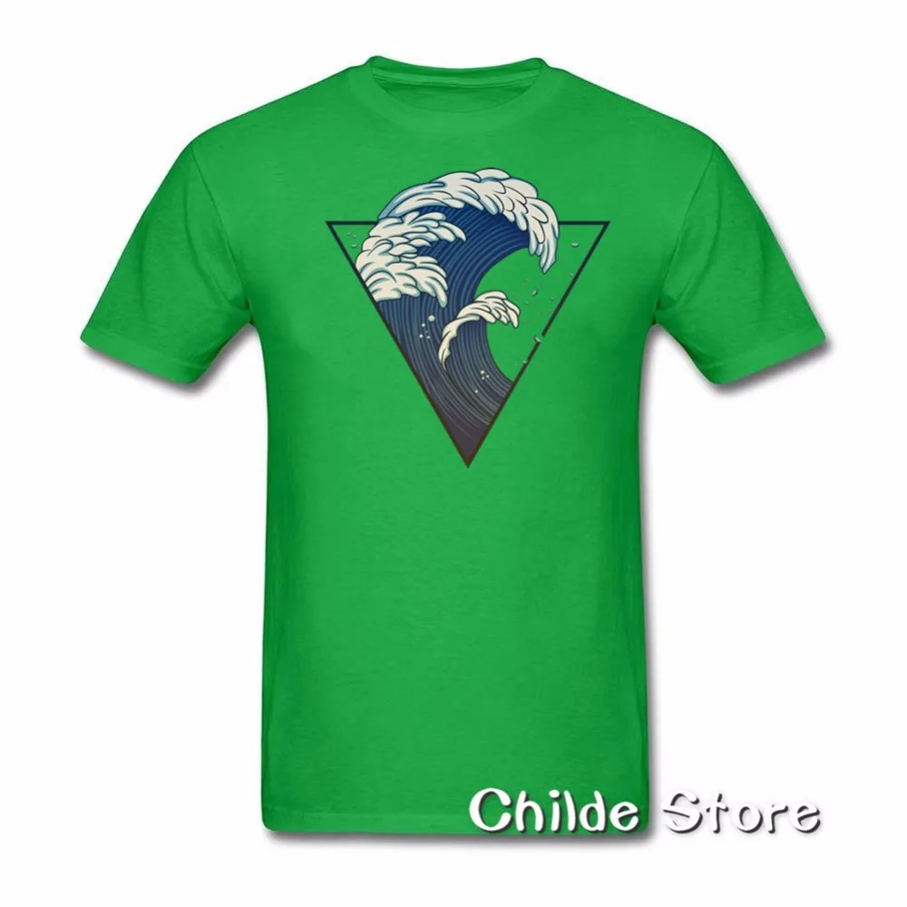 2018 летняя футболка с круглым вырезом и принтом треугольника горы моря